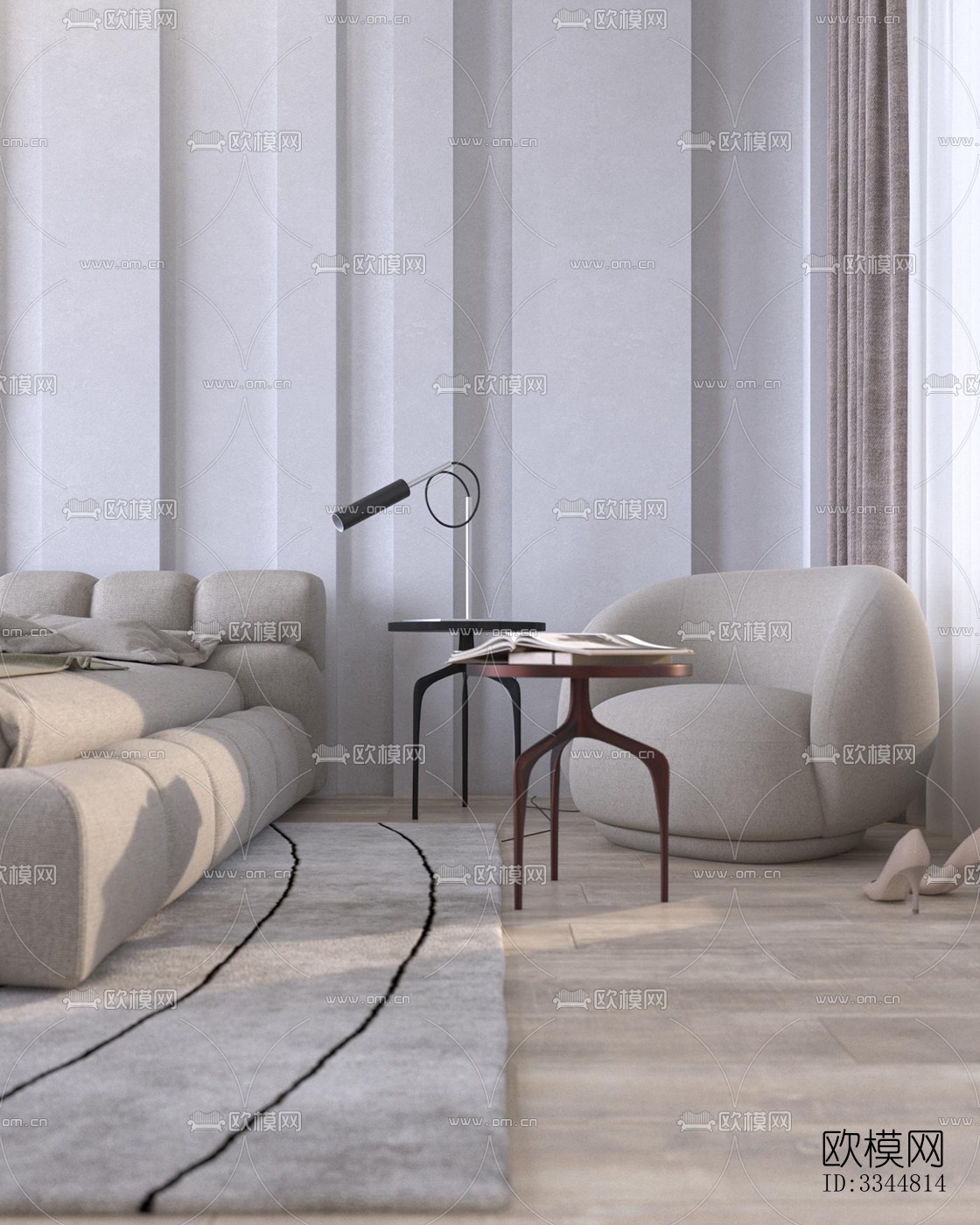 现代卧室效果图下载（渲染图7）