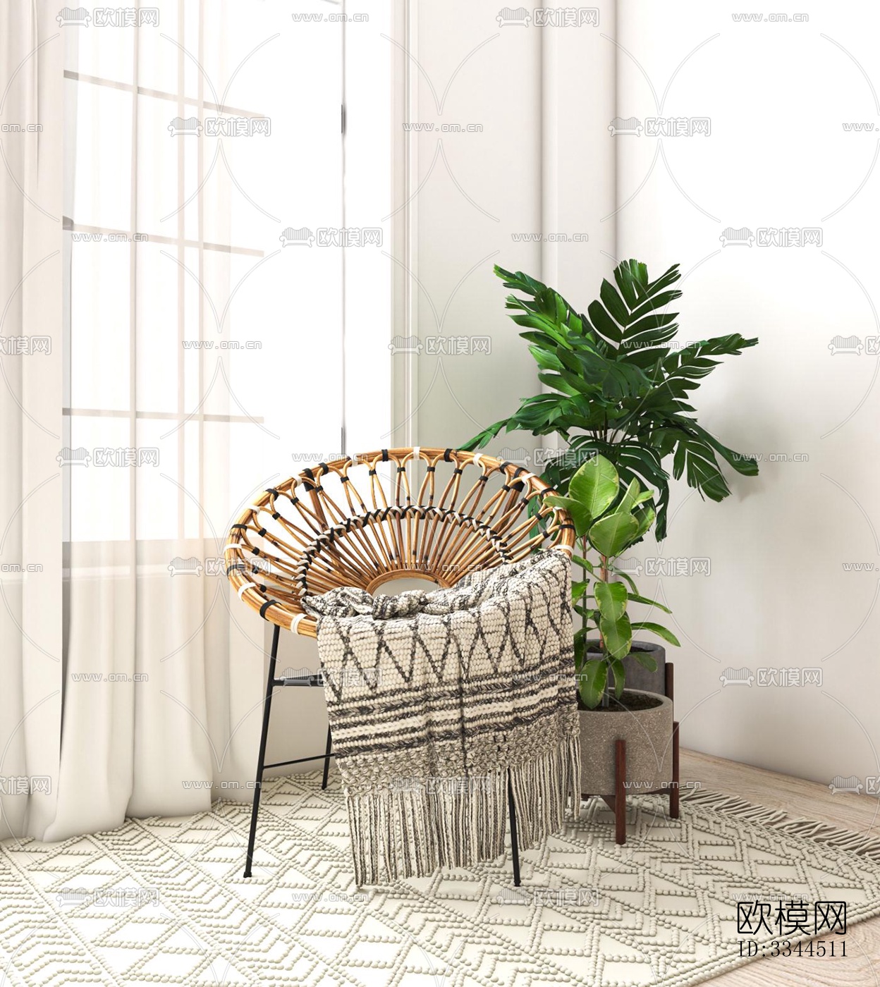 现代卧室效果图下载（渲染图5）