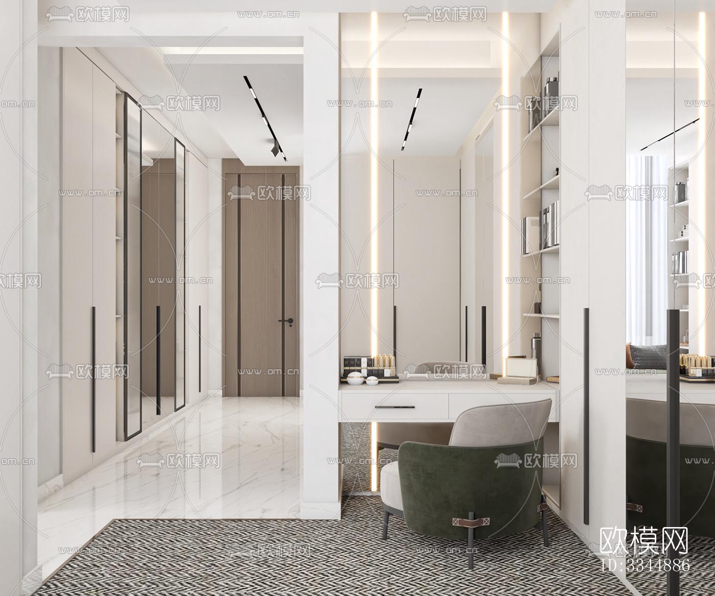 现代卧室效果图下载（渲染图9）