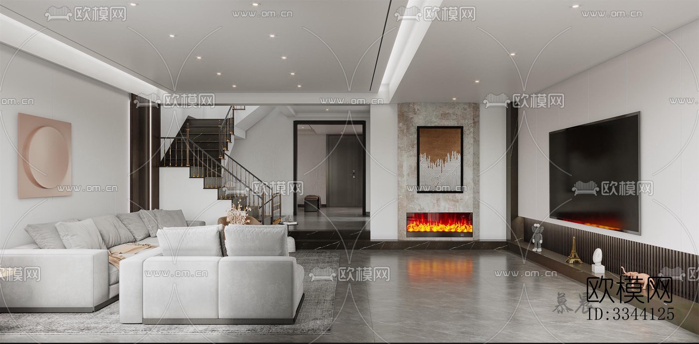 现代别墅效果图下载（渲染图3）