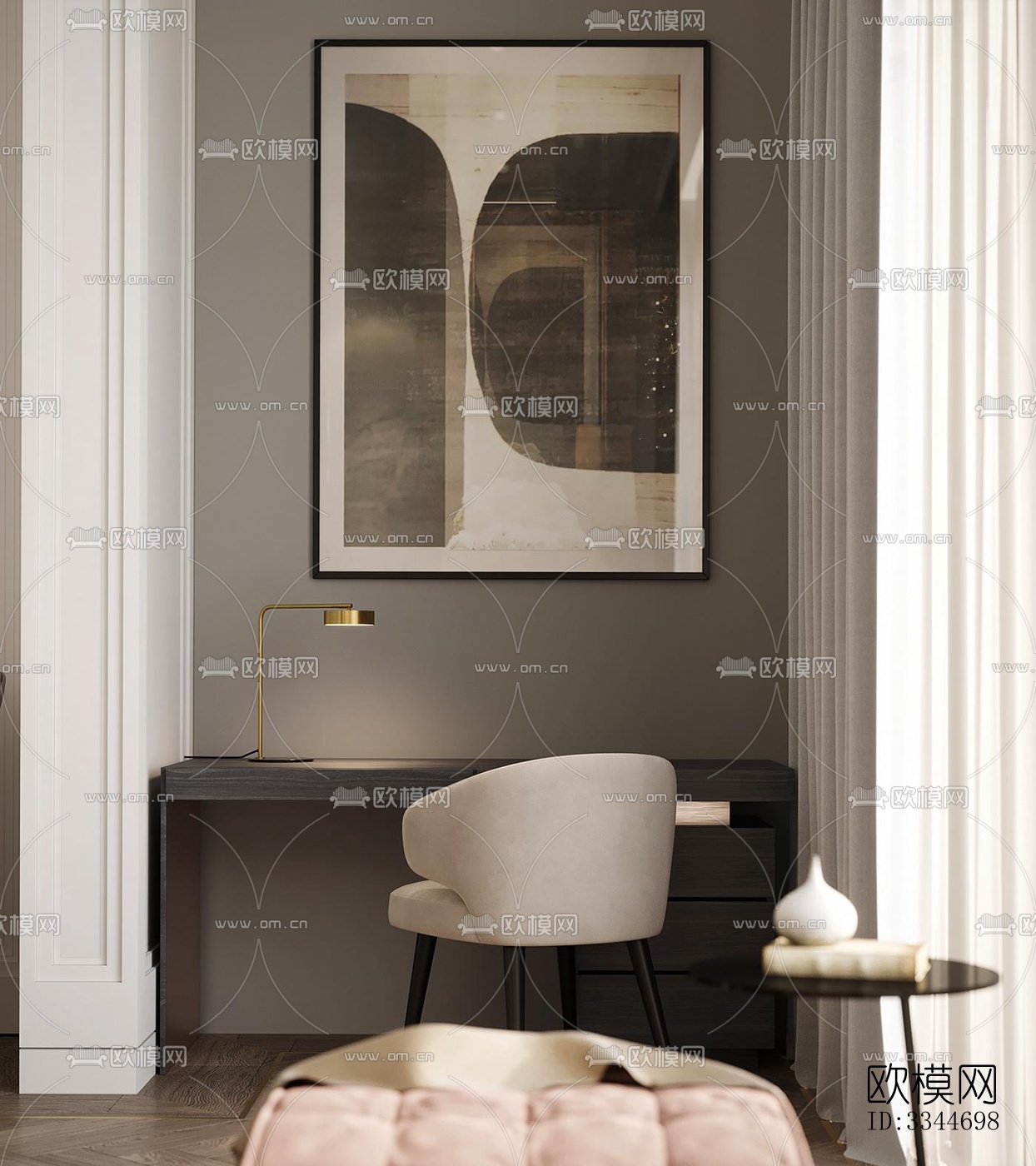 现代卧室效果图下载（渲染图5）