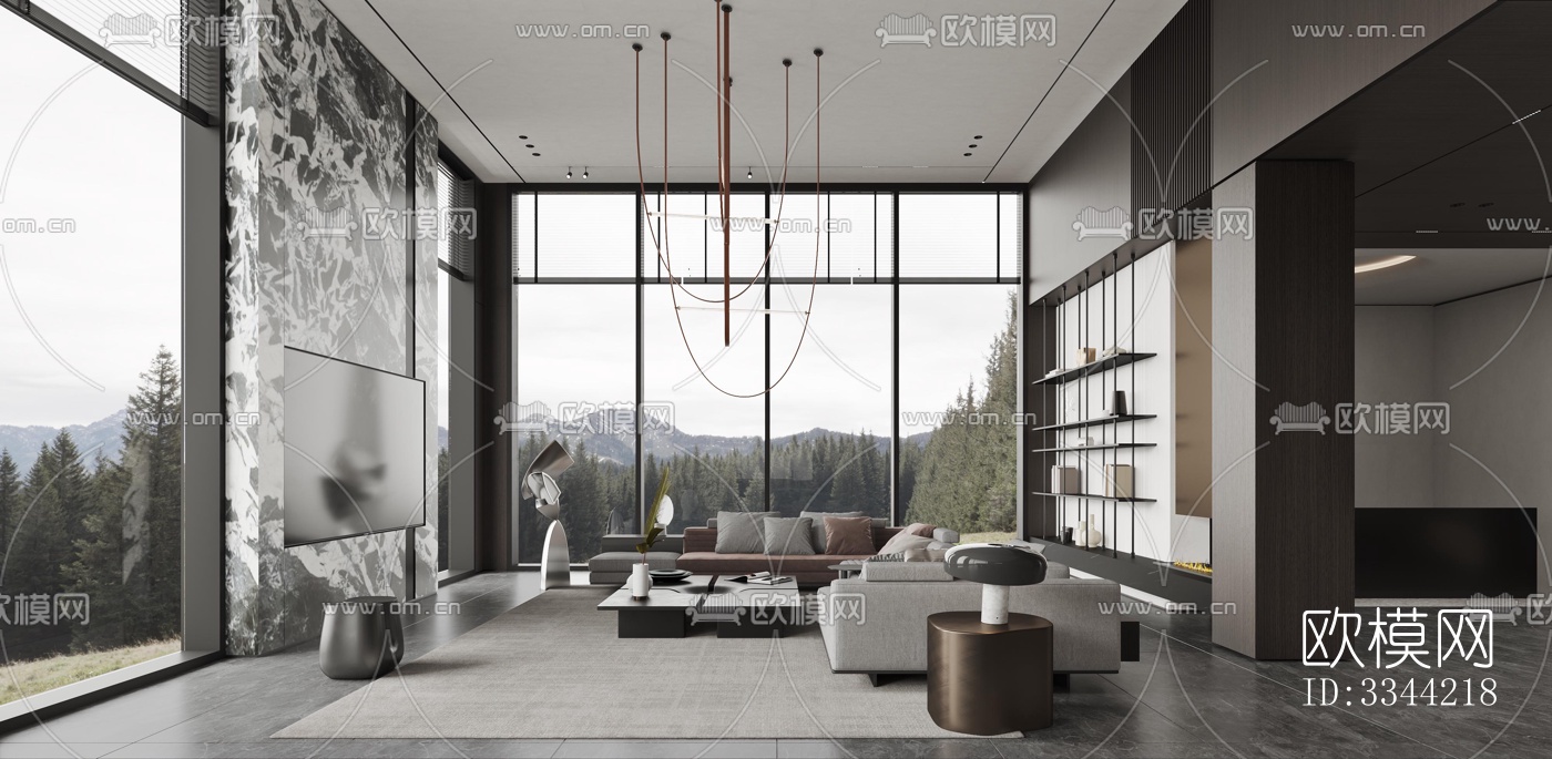 现代别墅效果图下载（渲染图1）