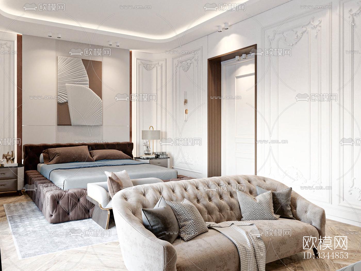 现代卧室效果图下载（渲染图4）