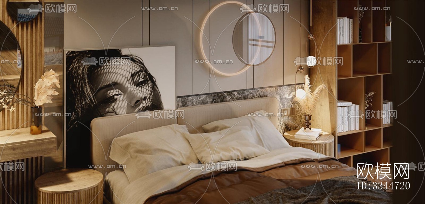 现代卧室效果图下载（渲染图5）