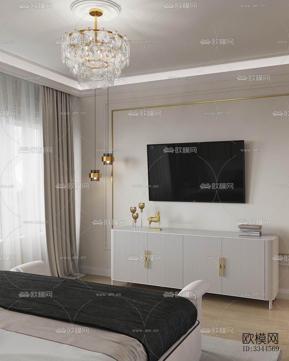 现代卧室效果图下载（渲染图6）