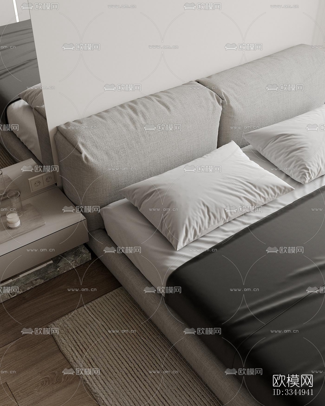 现代卧室效果图下载（渲染图1）