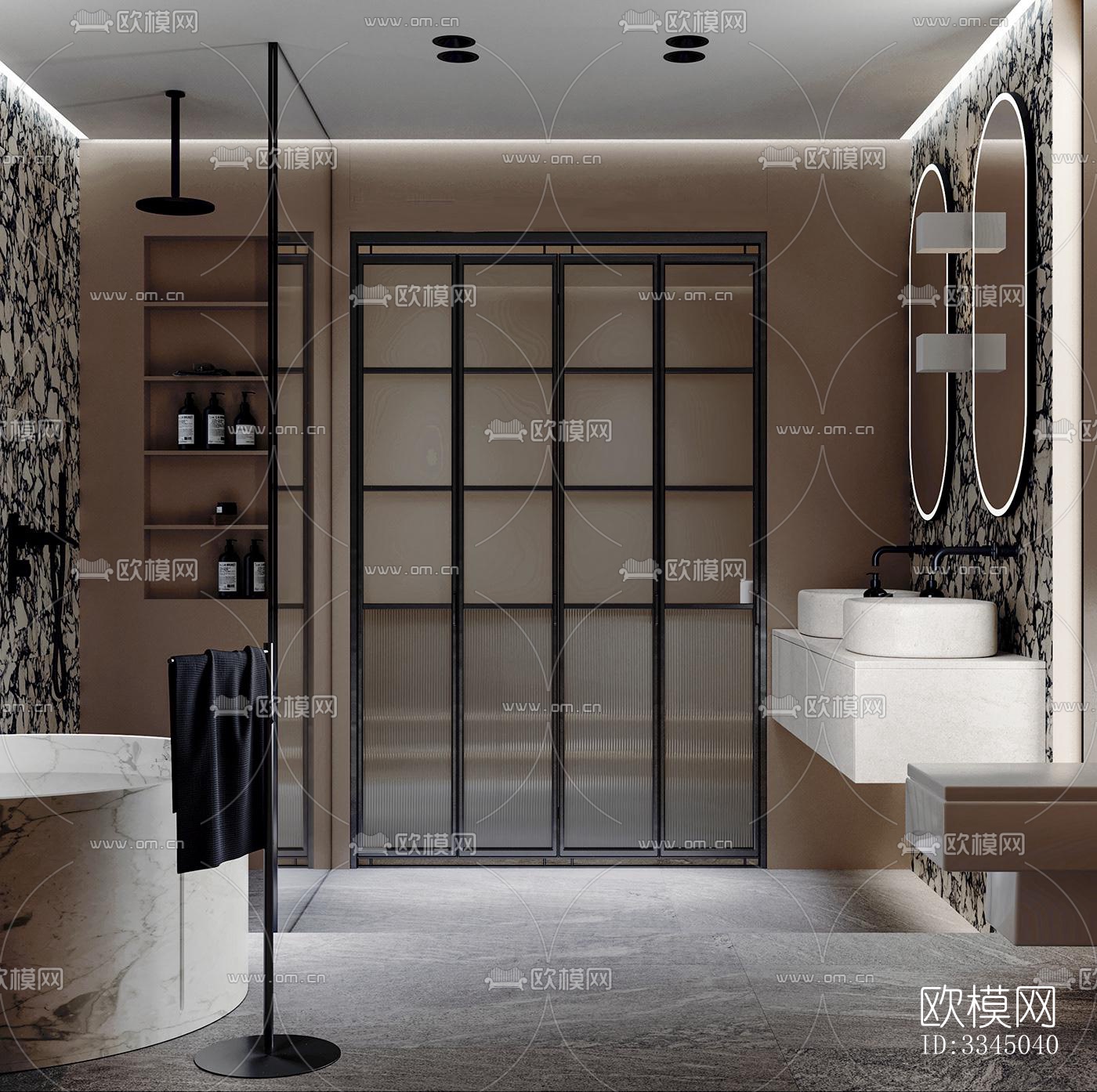 现代卫生间效果图下载（渲染图5）