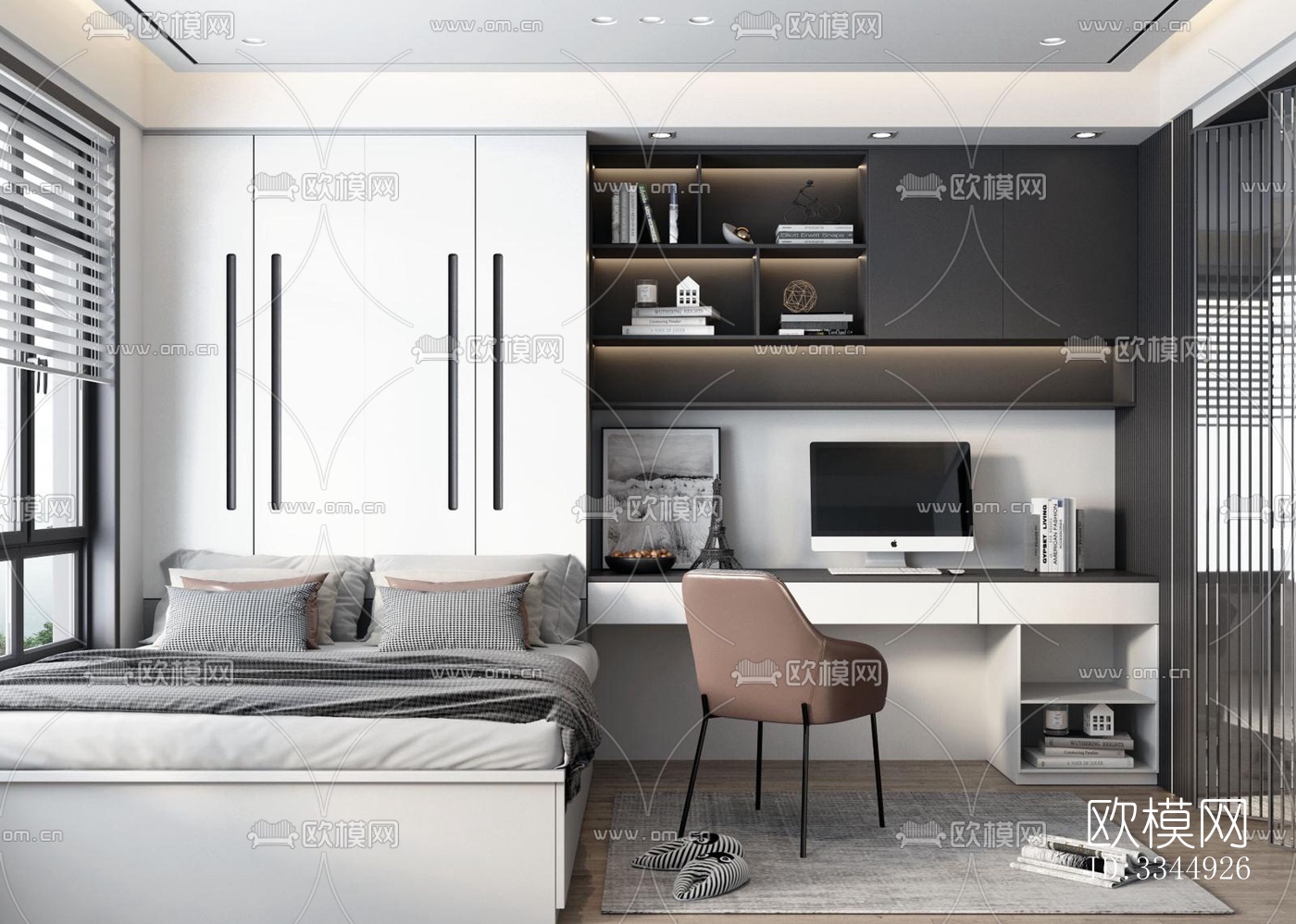 现代卧室效果图下载（渲染图11）