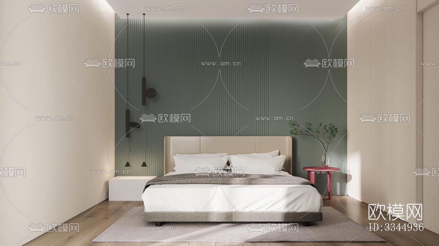 现代卧室效果图下载（渲染图6）
