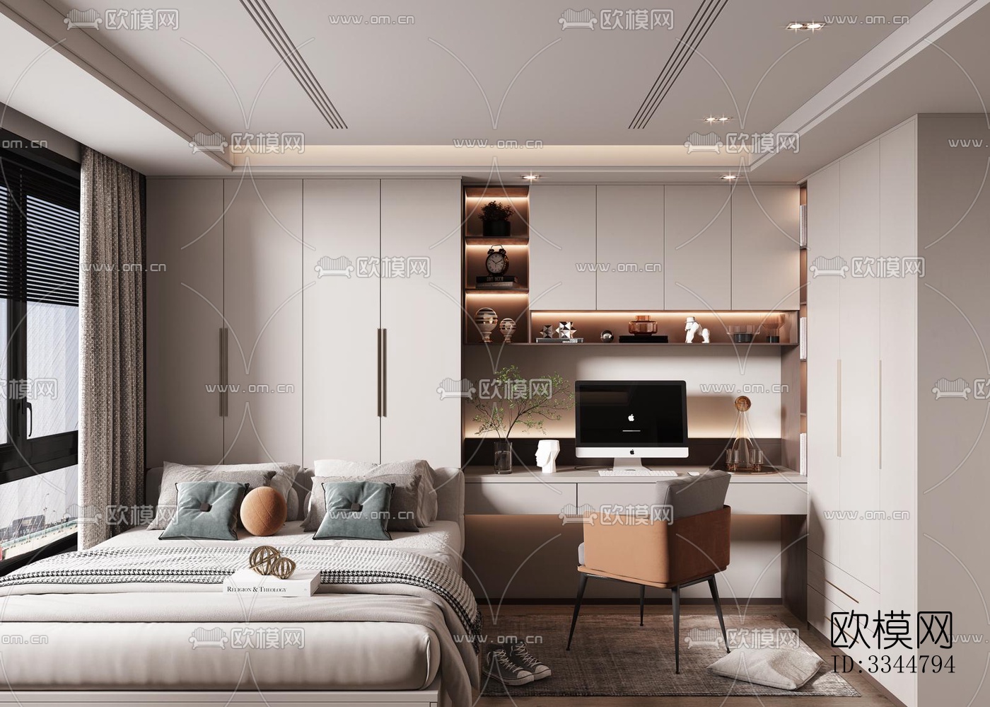 现代卧室效果图下载（渲染图9）