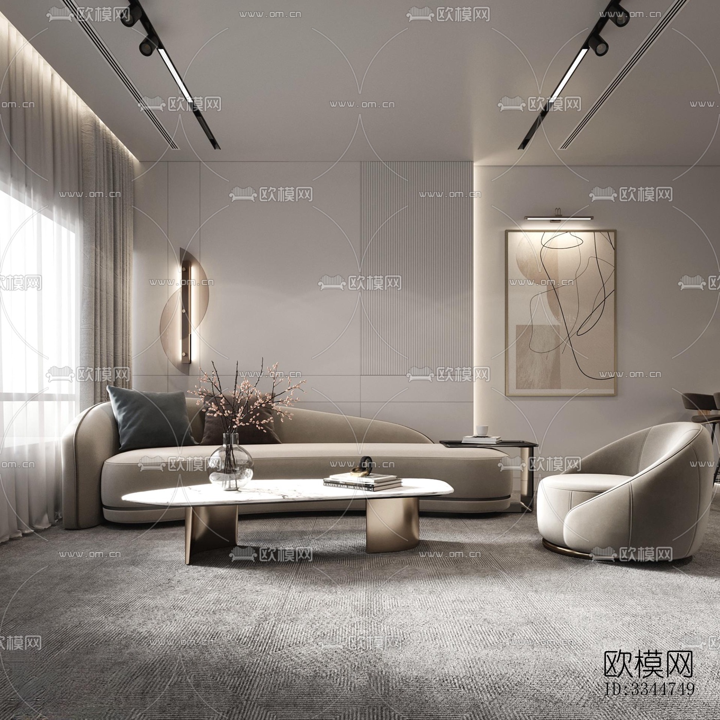 现代卧室效果图下载（渲染图8）