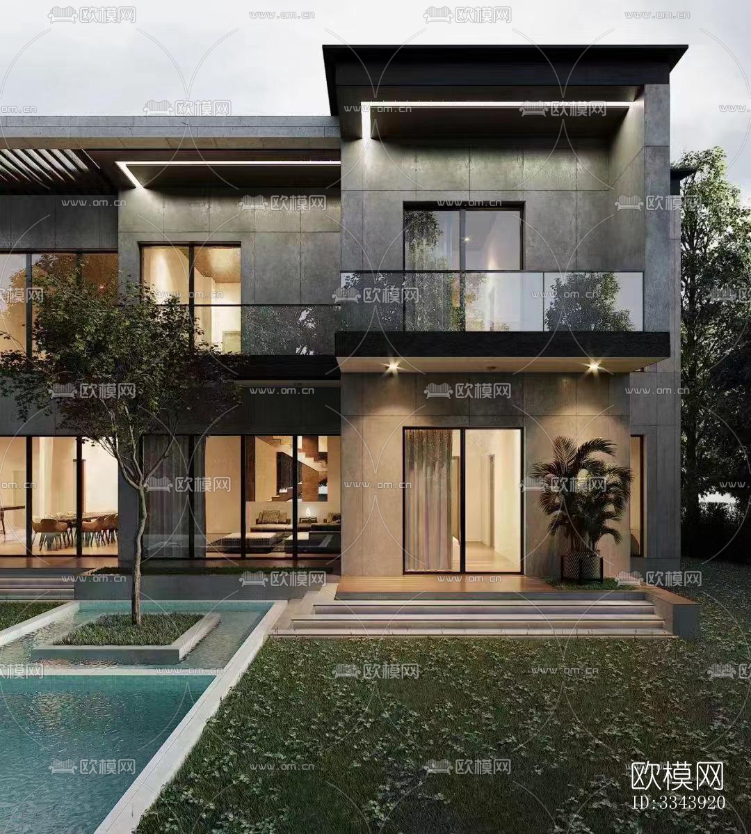 现代别墅效果图下载（渲染图3）
