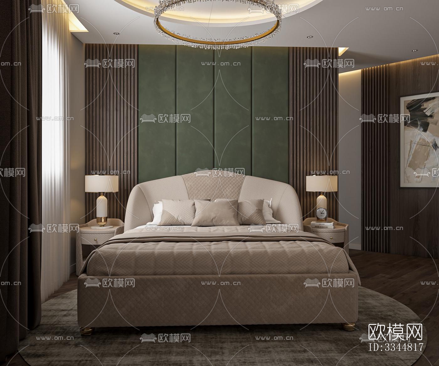 现代卧室效果图下载（渲染图5）