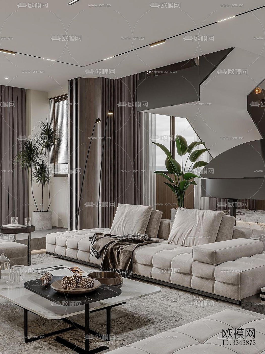 现代别墅效果图下载（渲染图1）