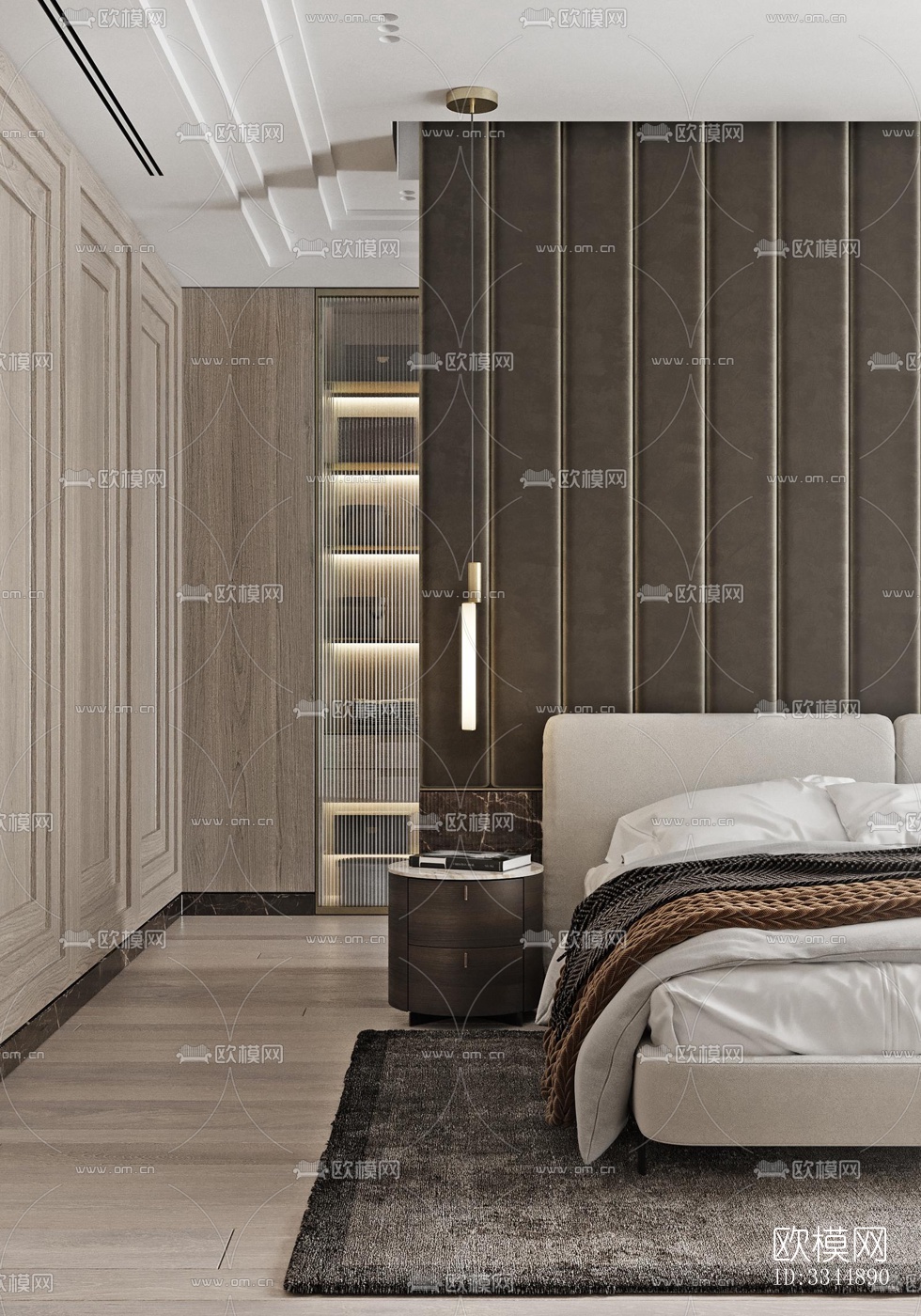 现代卧室效果图下载（渲染图14）