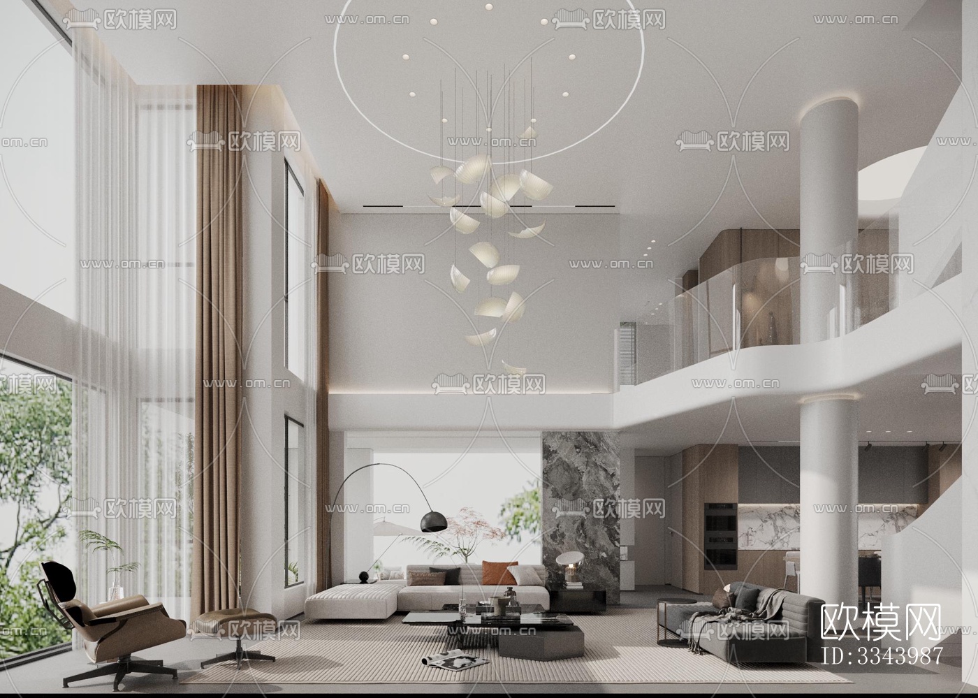 现代别墅效果图下载（渲染图1）