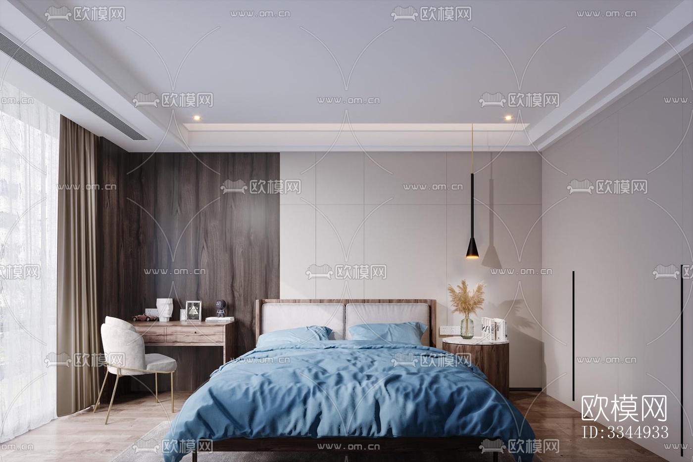 现代卧室效果图下载（渲染图9）