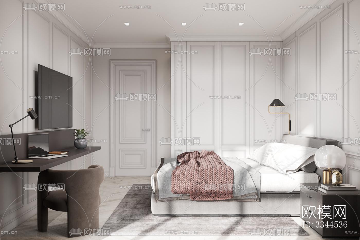 现代卧室效果图下载（渲染图4）