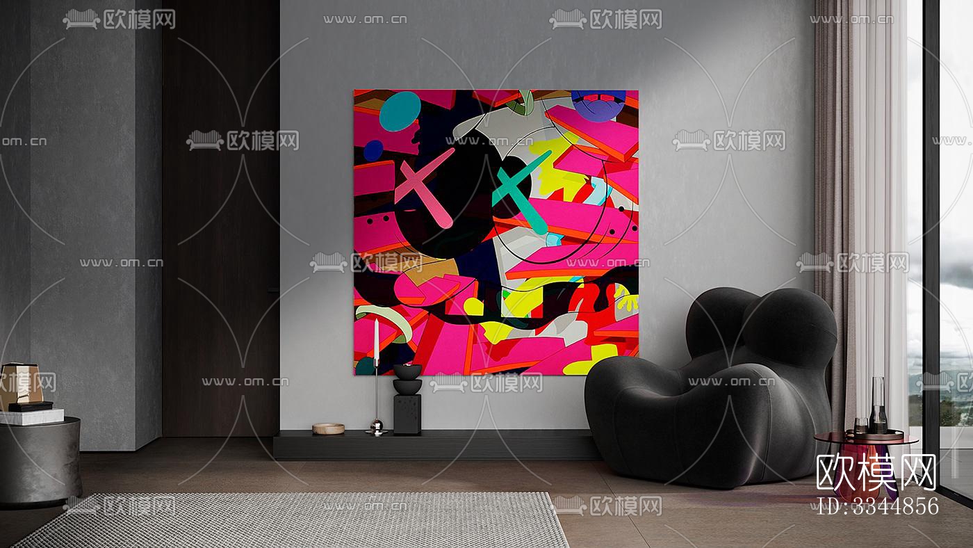 现代卧室效果图下载（渲染图3）