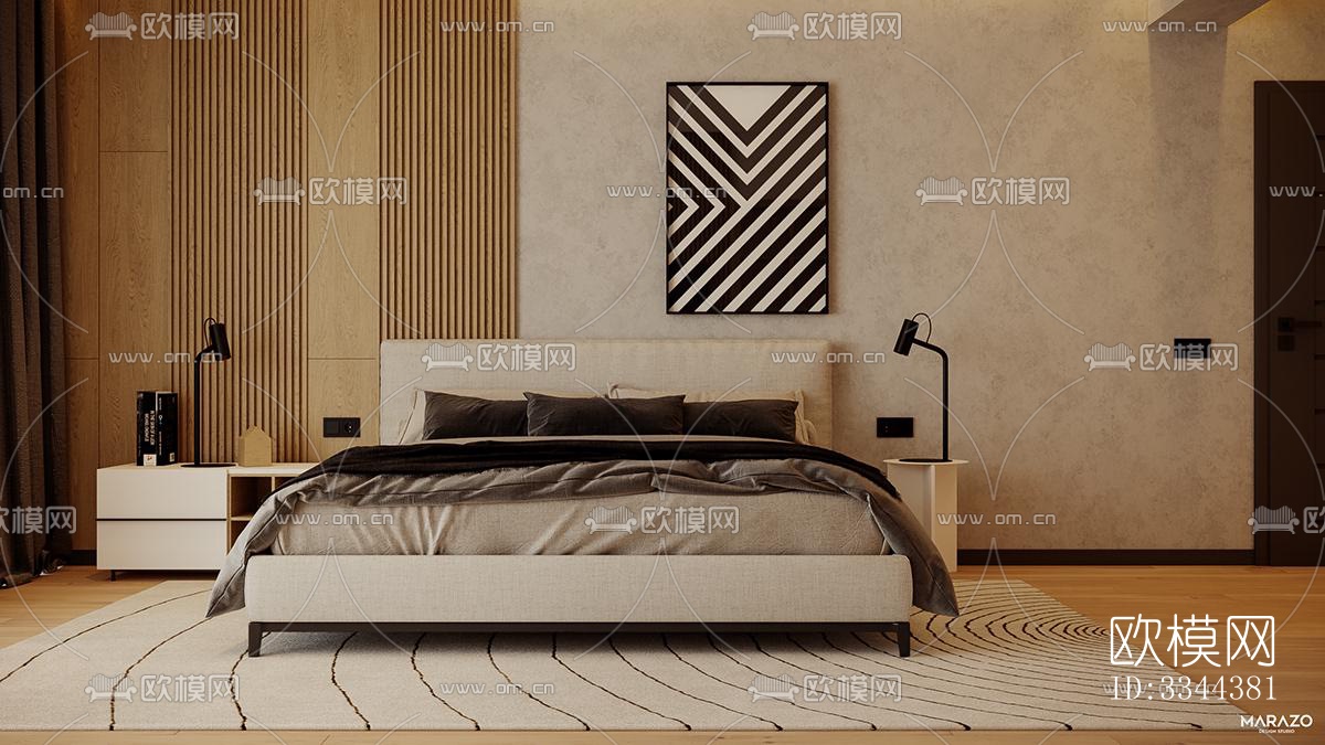 现代卧室效果图下载（渲染图5）