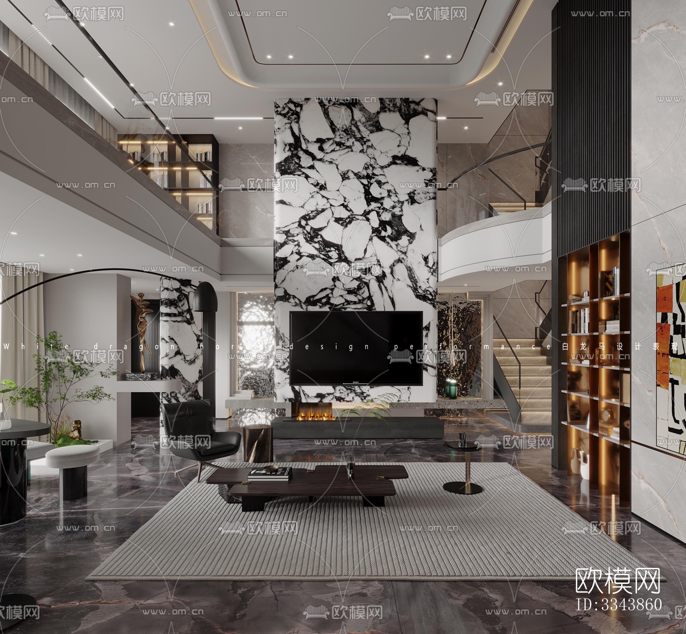 现代别墅效果图下载（渲染图1）