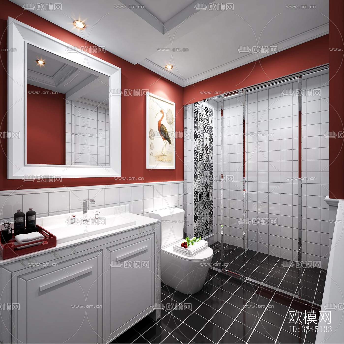 现代卫生间效果图下载（渲染图4）