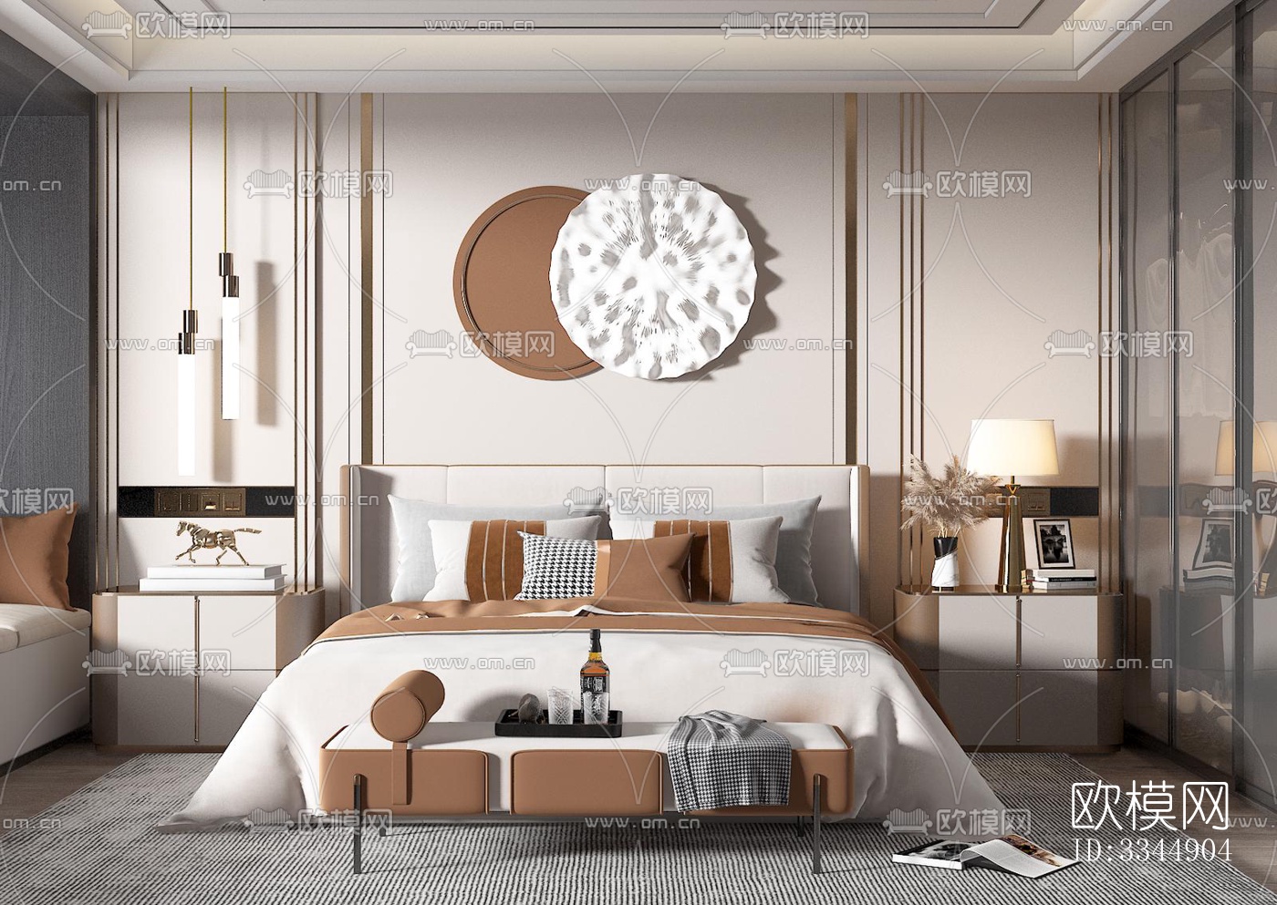 现代卧室效果图下载（渲染图4）