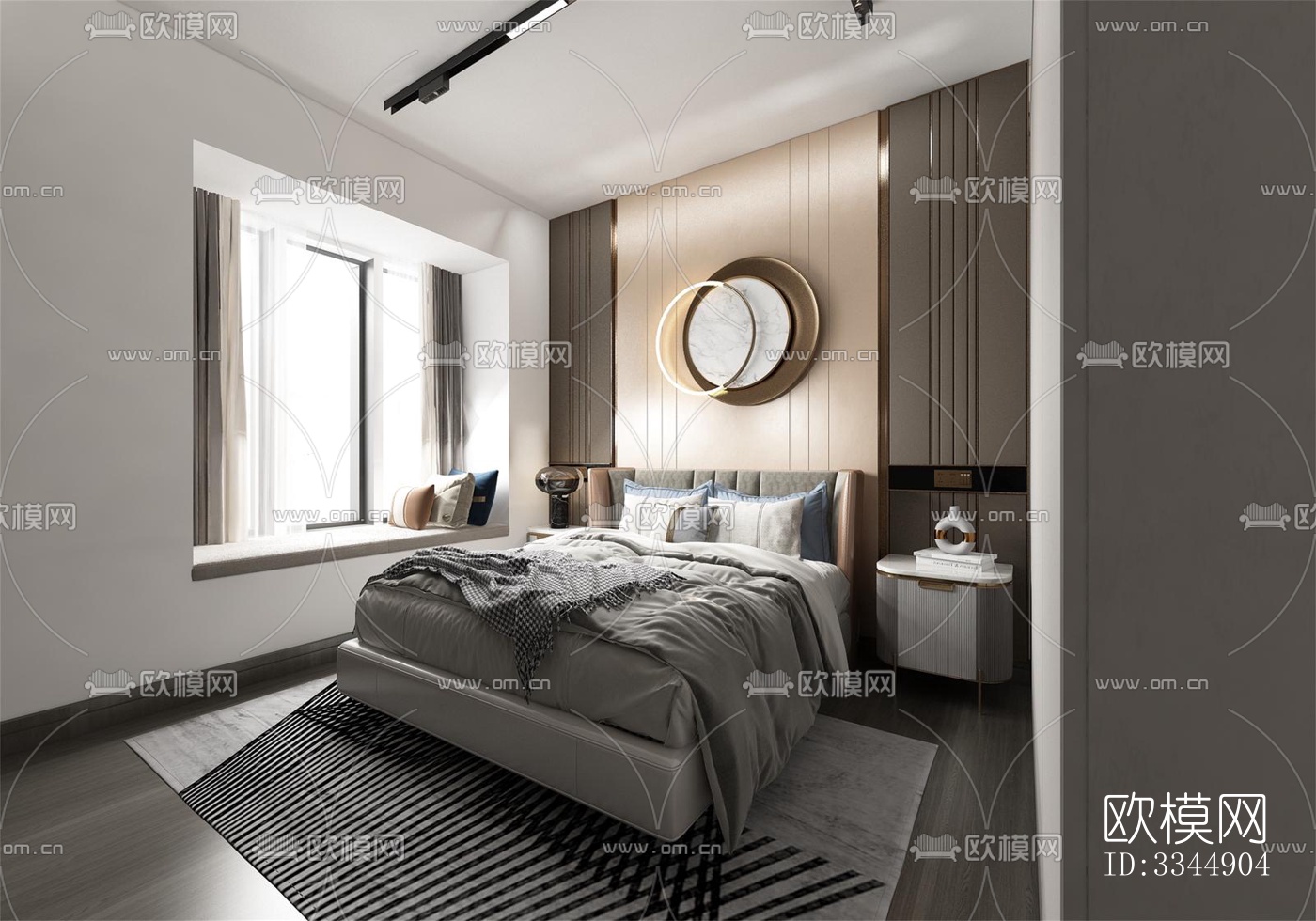 现代卧室效果图下载（渲染图10）