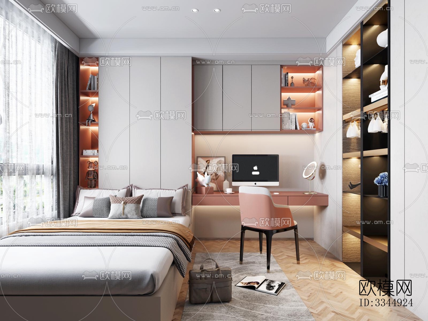 现代卧室效果图下载（渲染图15）