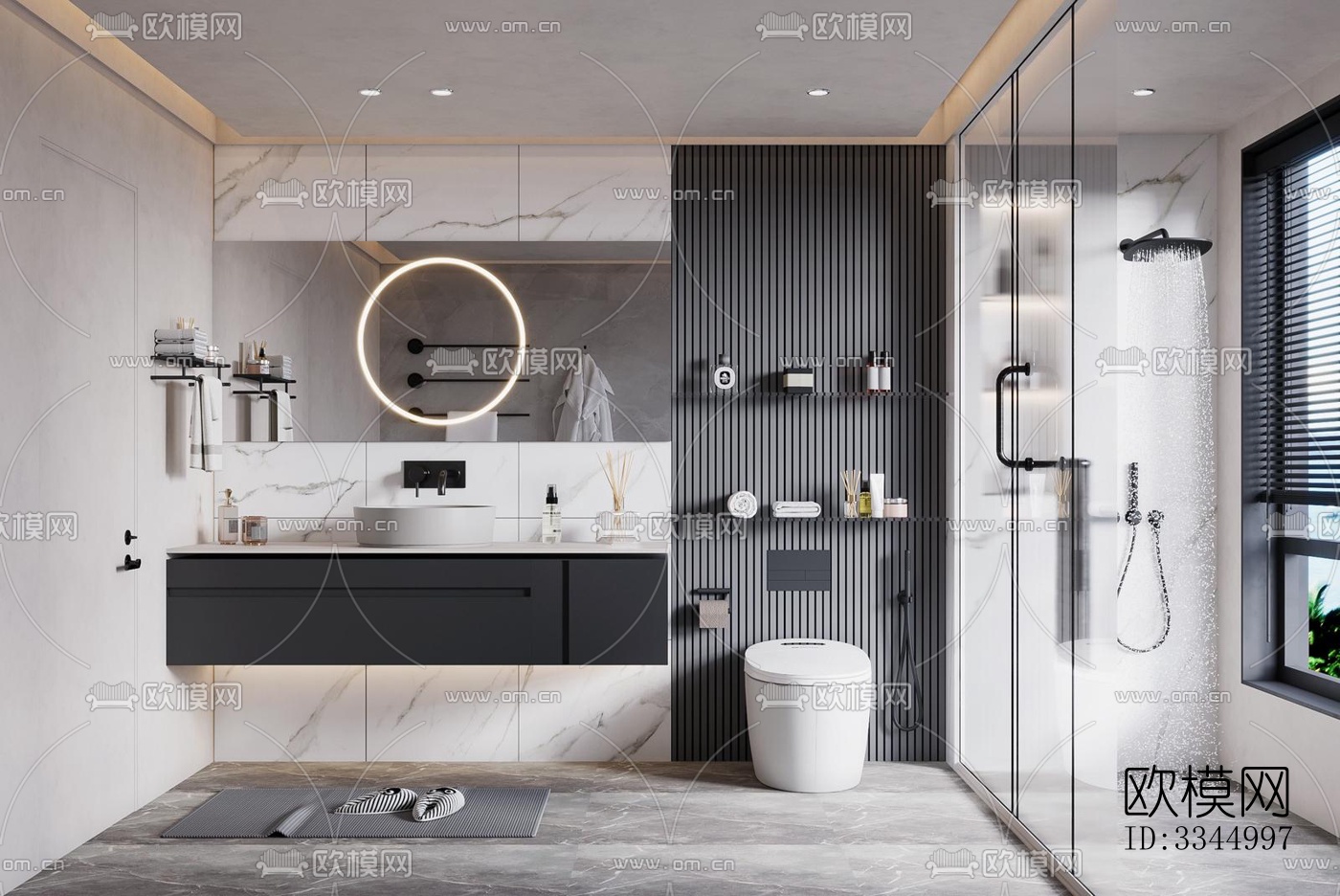 现代卫生间效果图下载（渲染图12）