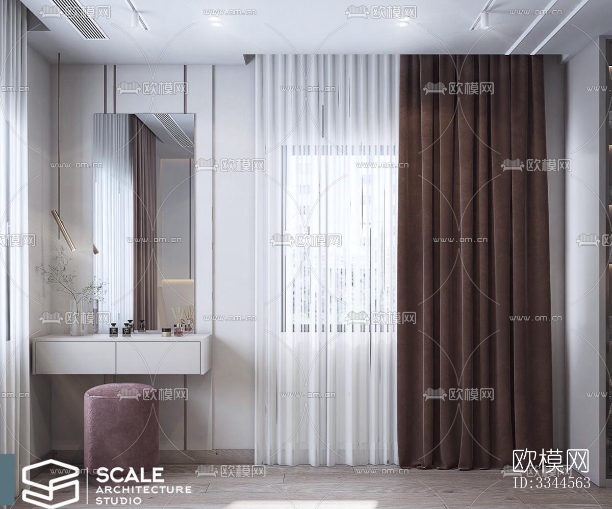 现代卧室效果图下载（渲染图4）