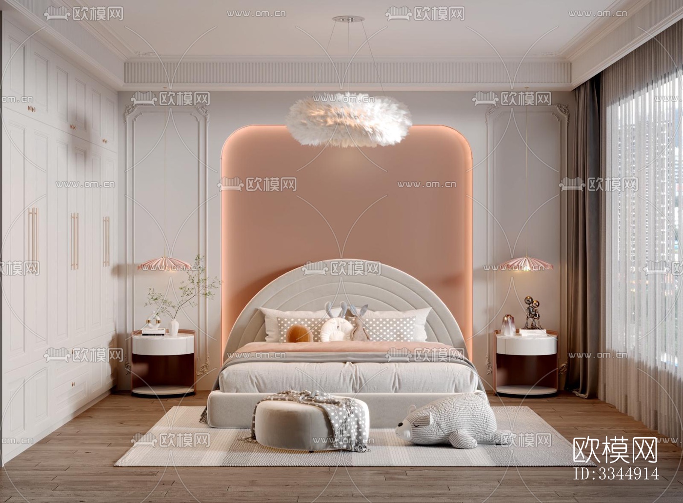 现代卧室效果图下载（渲染图2）