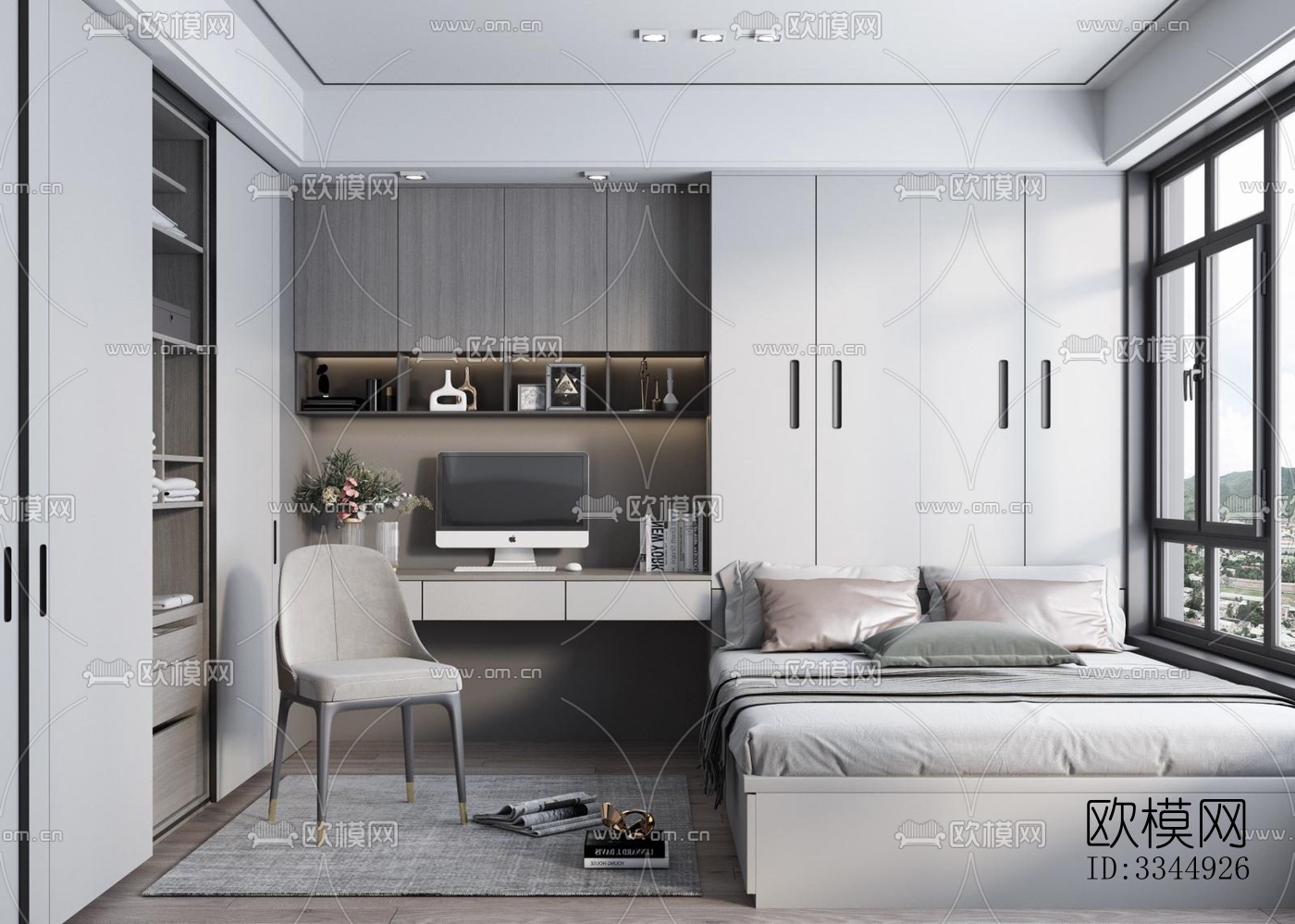 现代卧室效果图下载（渲染图8）