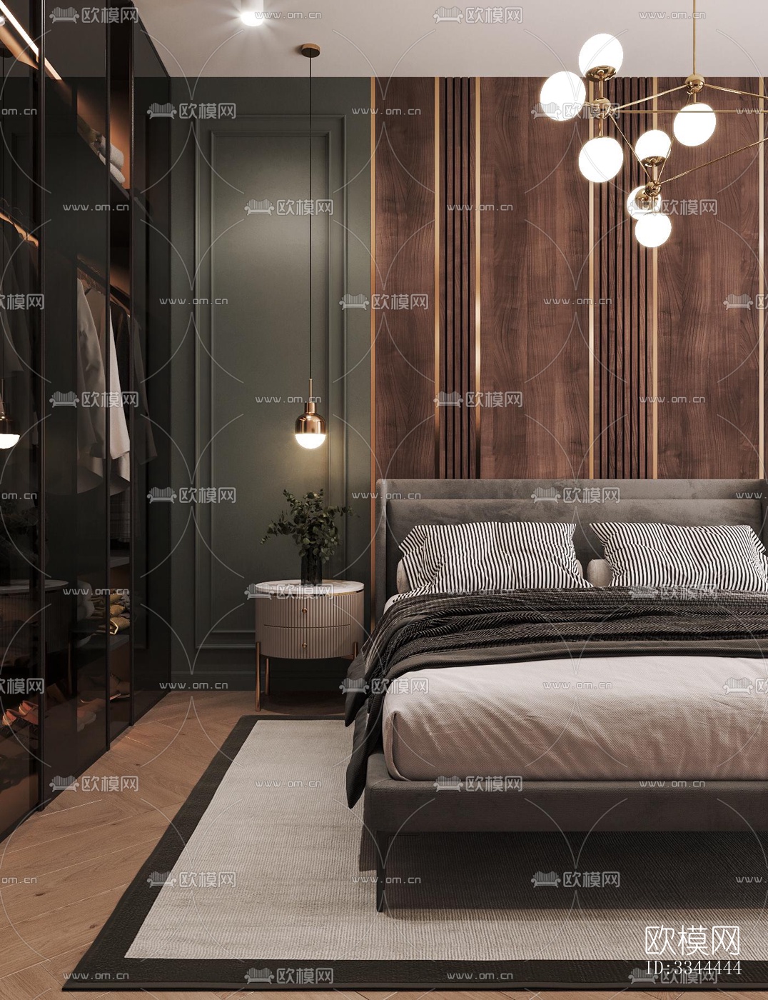 现代卧室效果图下载（渲染图2）