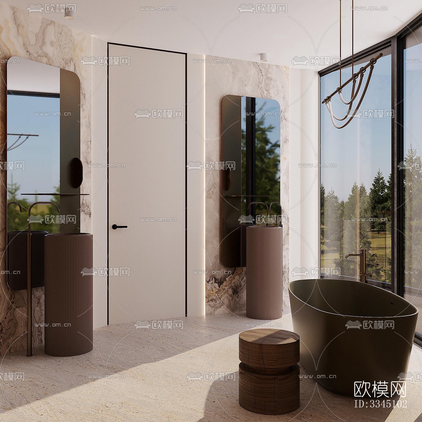 现代卫生间效果图下载（渲染图10）