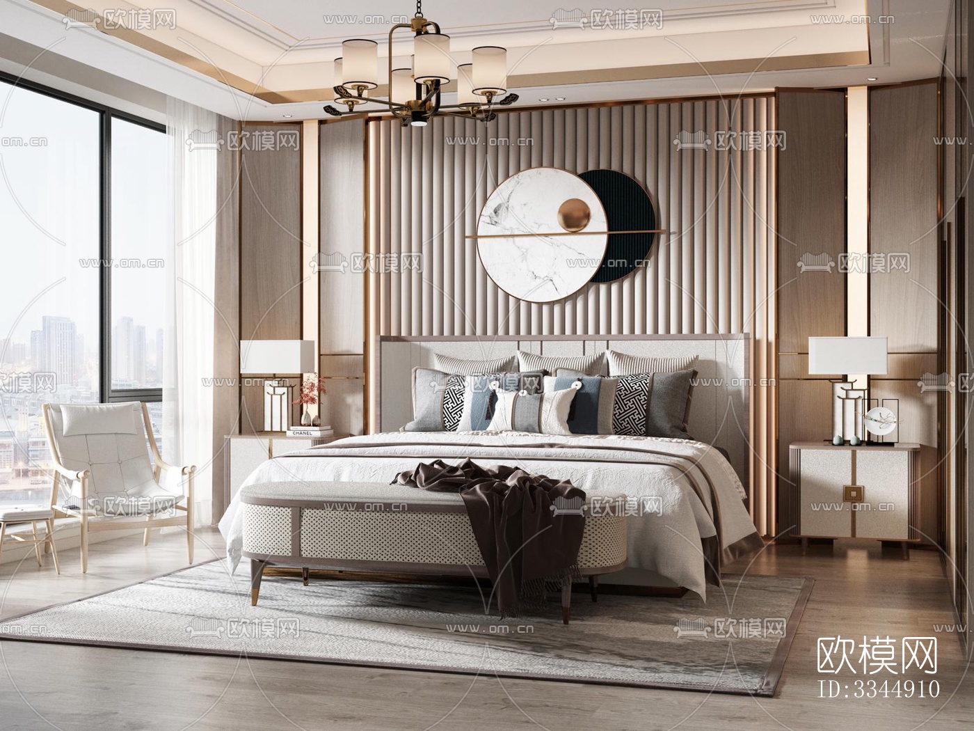现代卧室效果图下载（渲染图13）