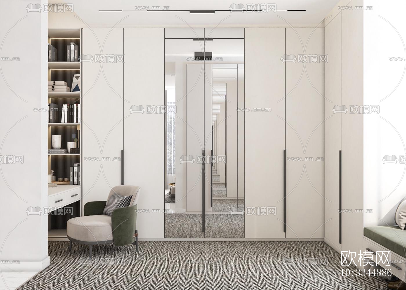 现代卧室效果图下载（渲染图7）