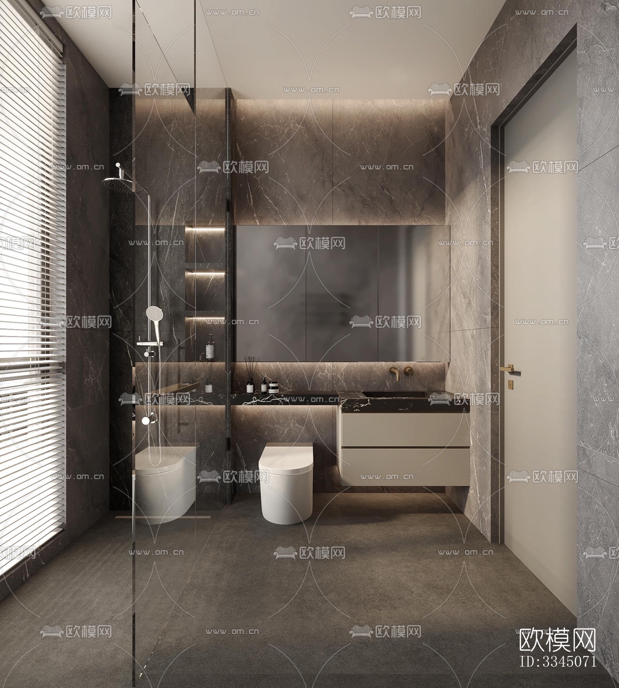 现代卫生间效果图下载（渲染图2）
