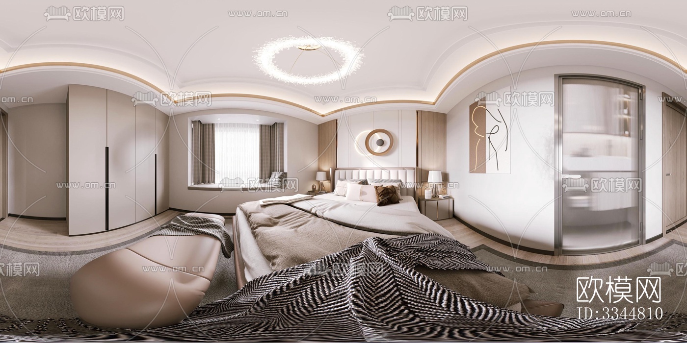 现代卧室效果图下载（渲染图3）