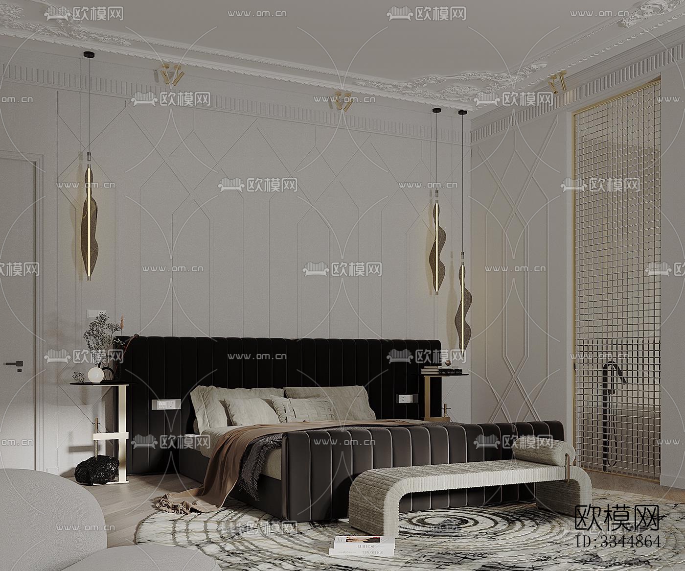 现代卧室效果图下载（渲染图2）