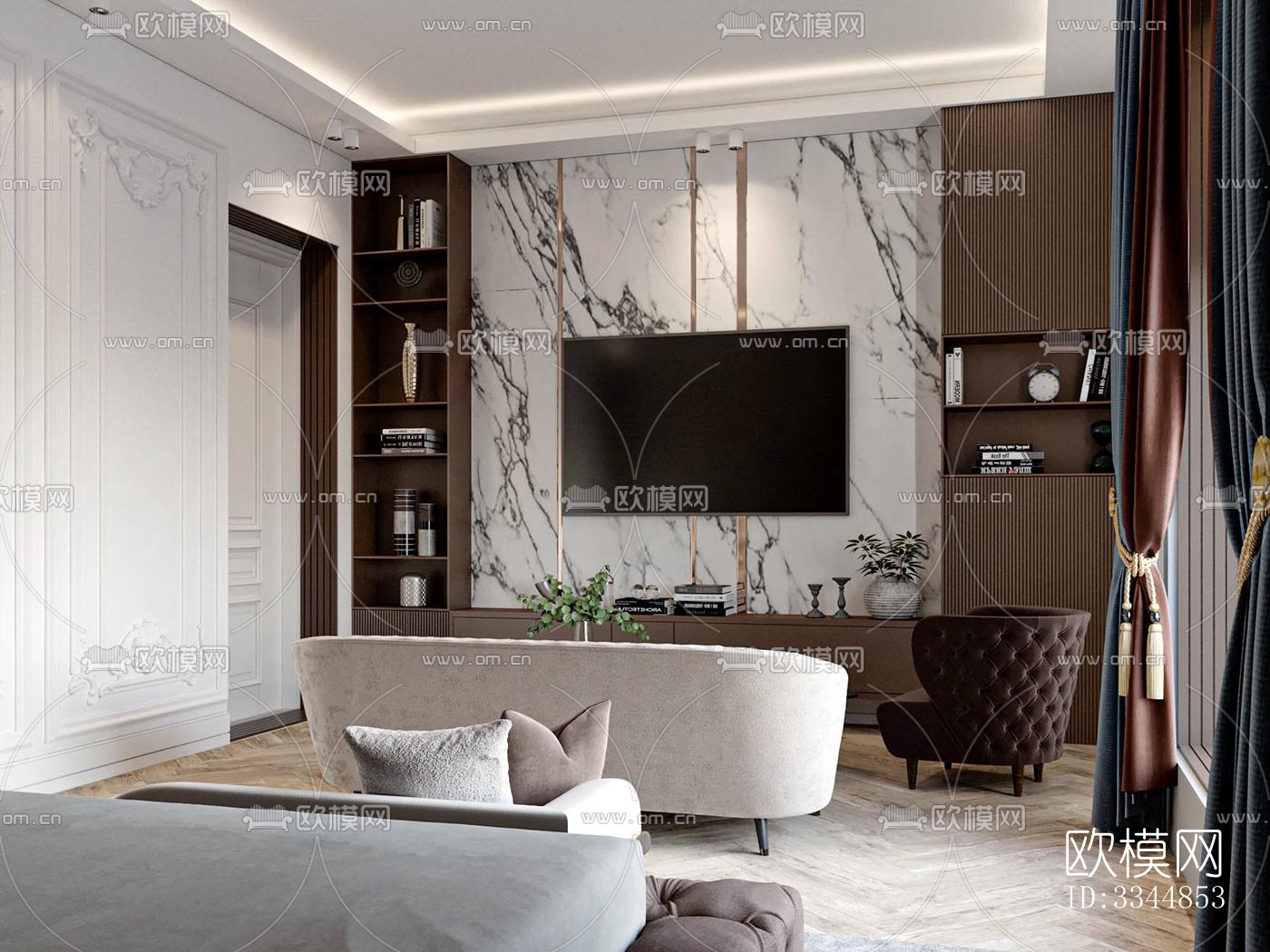 现代卧室效果图下载（渲染图5）