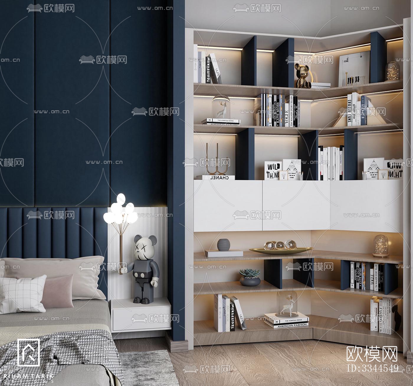 现代卧室效果图下载（渲染图5）