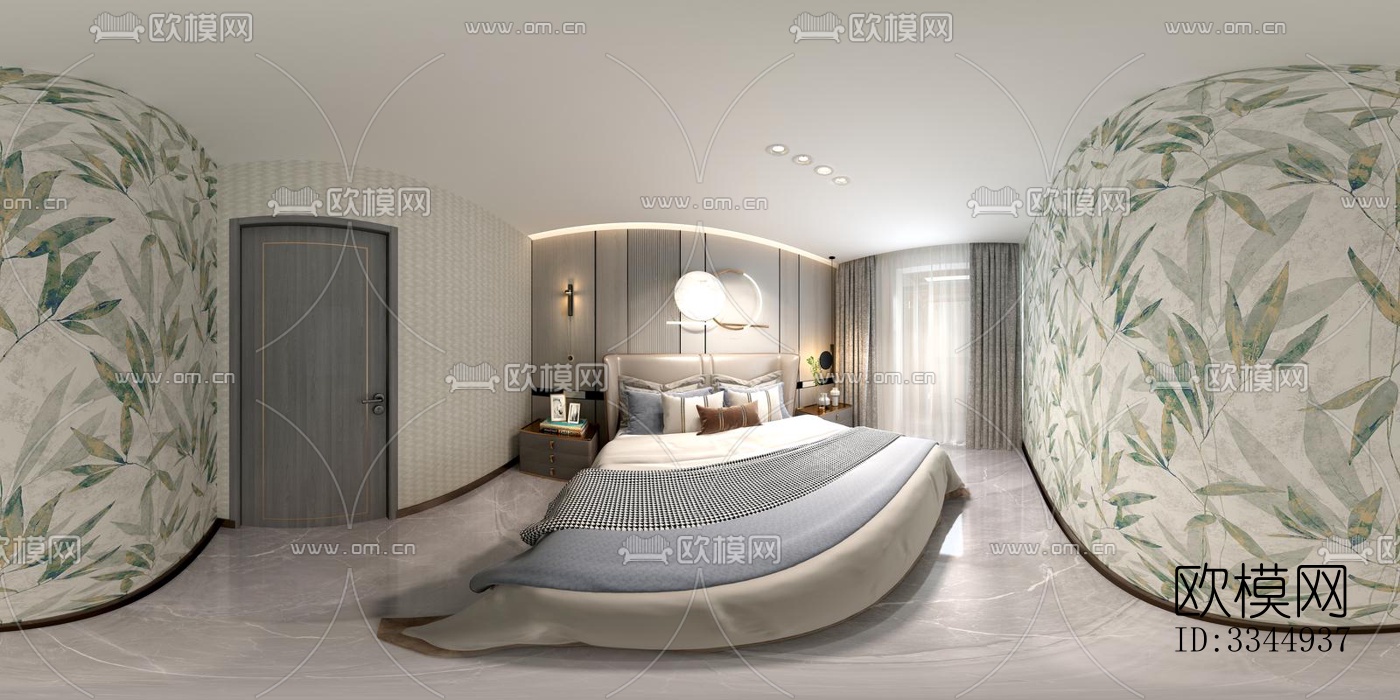 现代卧室效果图下载（渲染图3）