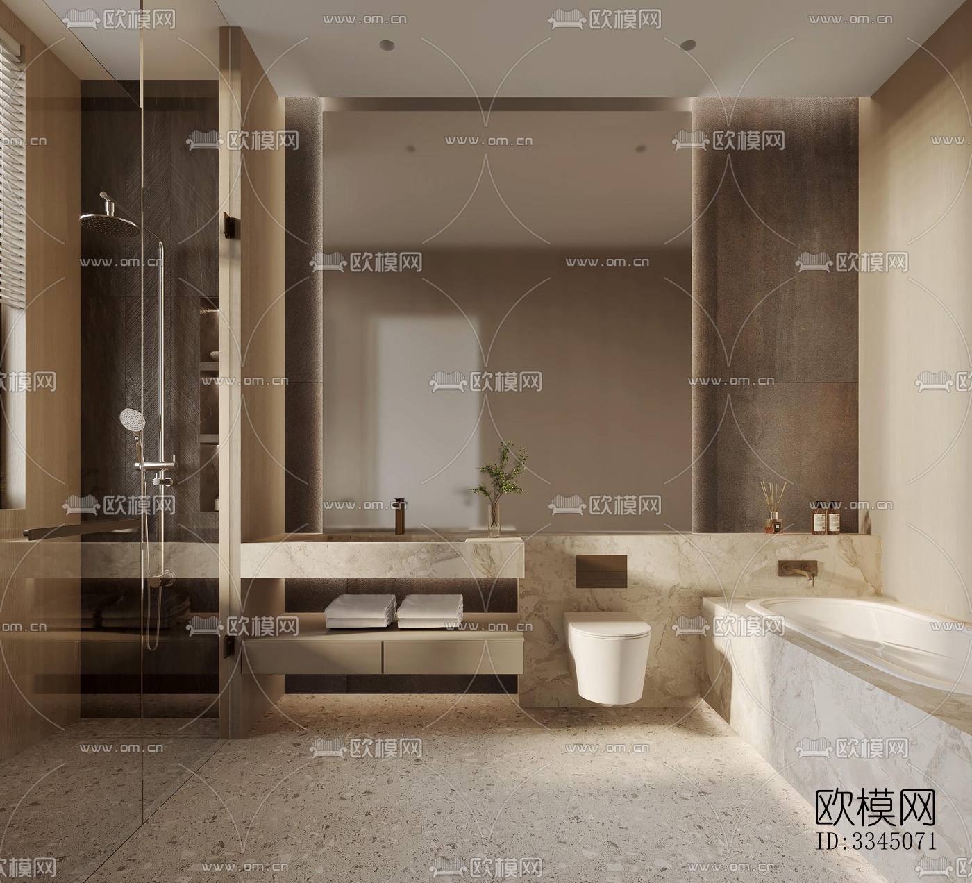 现代卫生间效果图下载（渲染图3）