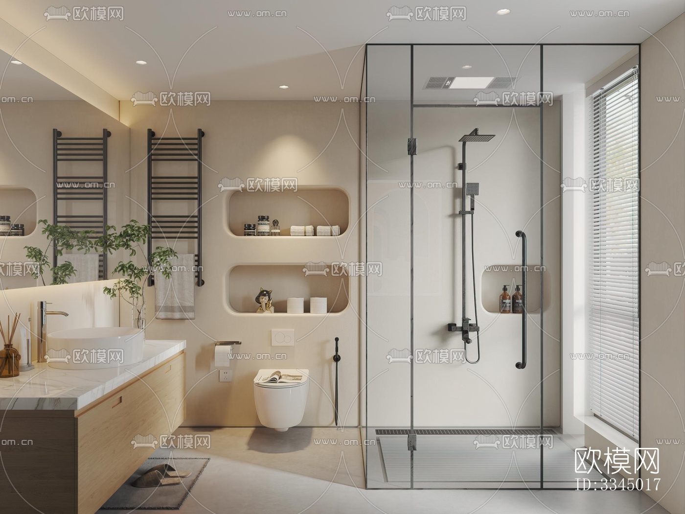 现代卫生间效果图下载（渲染图2）