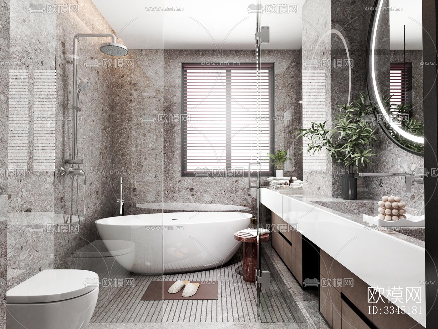 现代卫生间效果图下载（渲染图4）