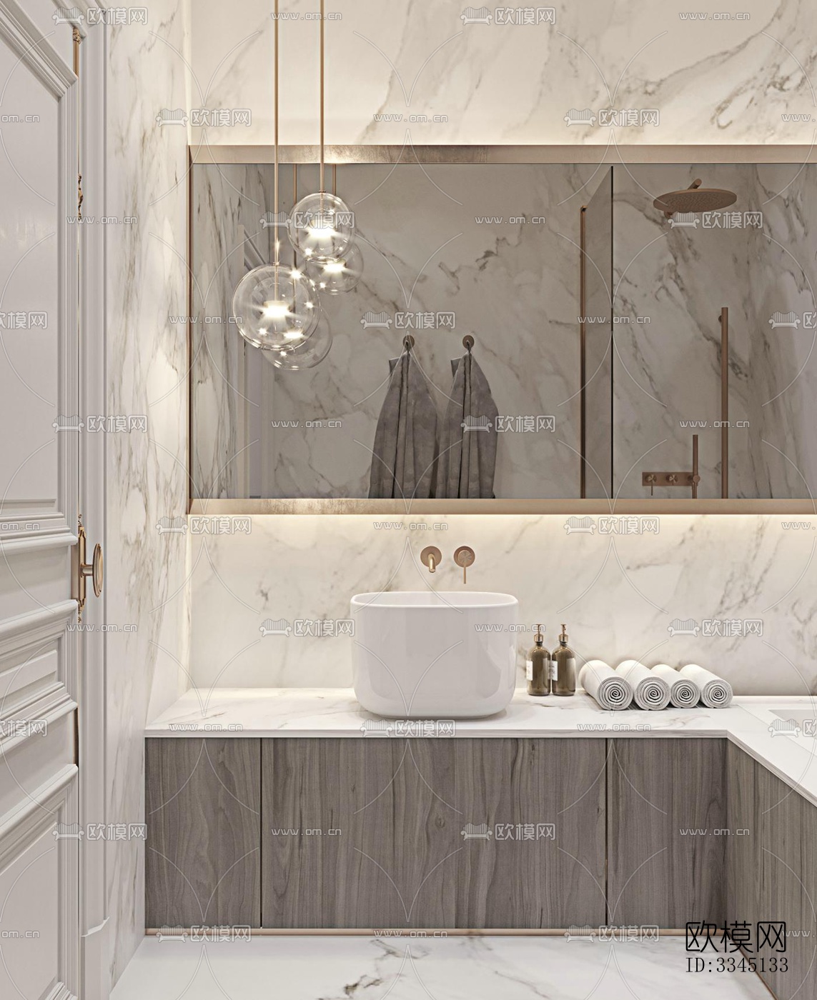 现代卫生间效果图下载（渲染图8）