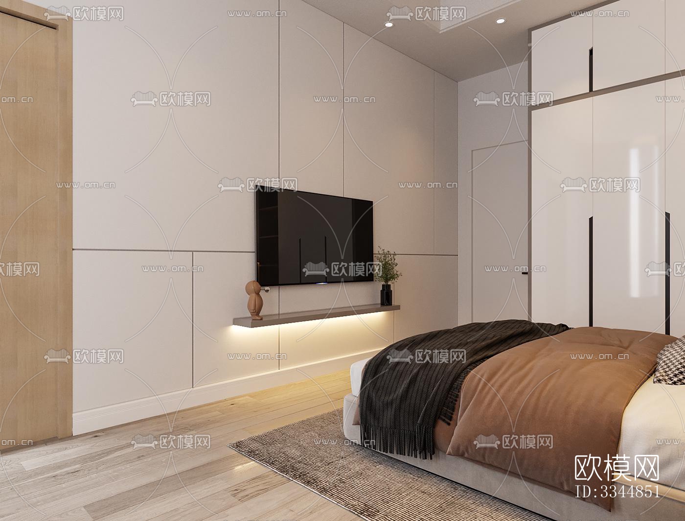 现代卧室效果图下载（渲染图6）