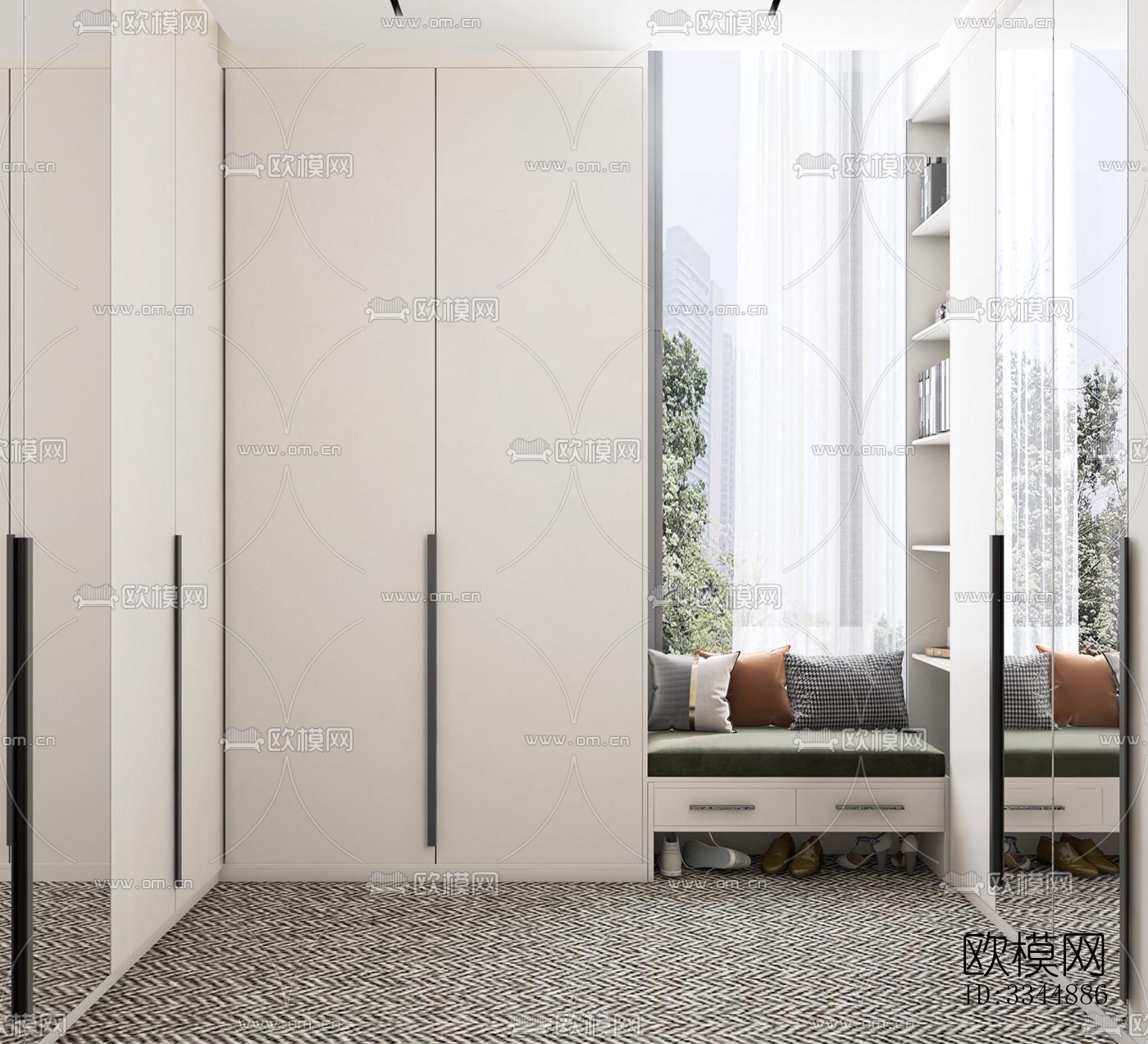 现代卧室效果图下载（渲染图10）