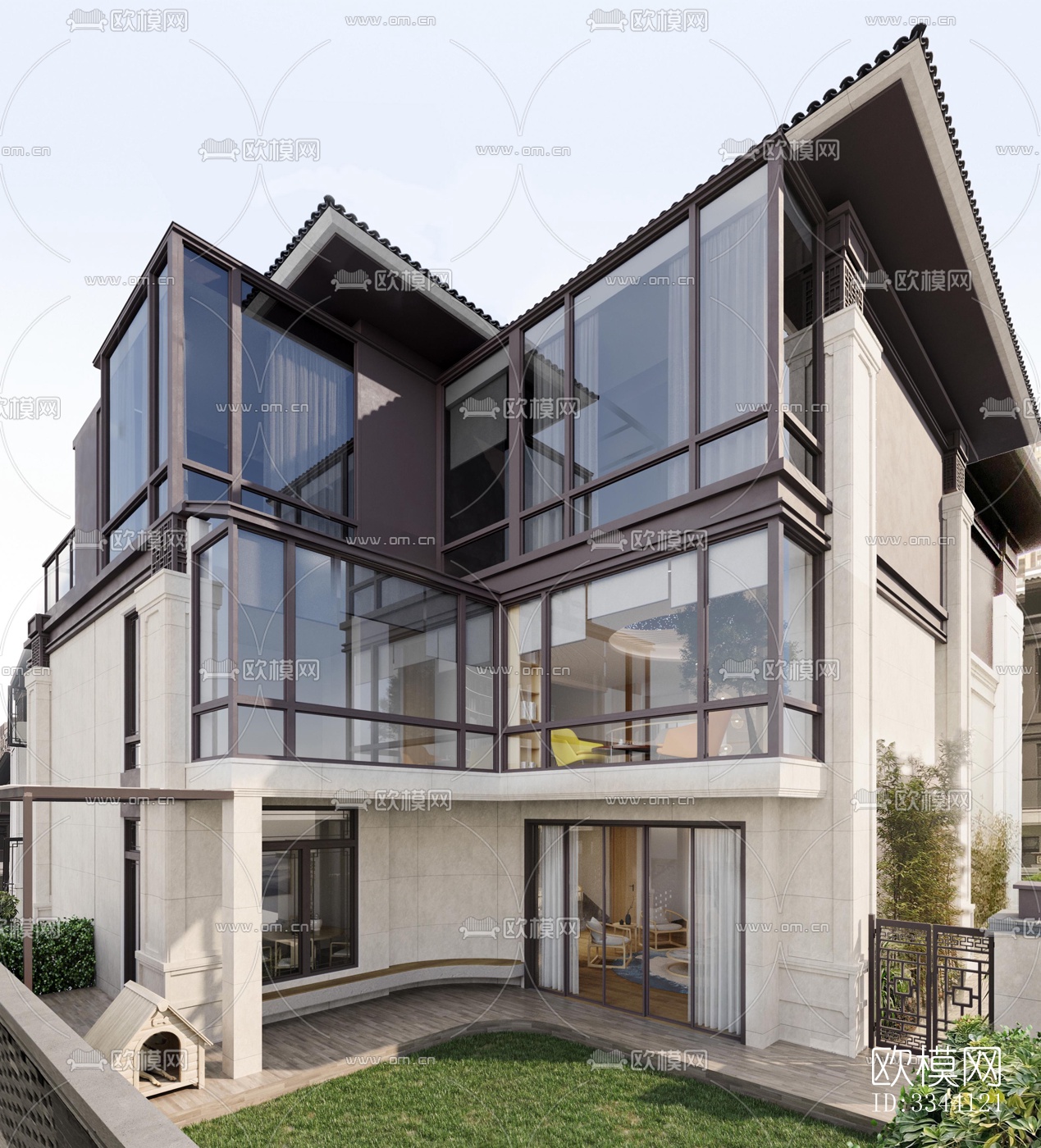 现代别墅效果图下载（渲染图1）